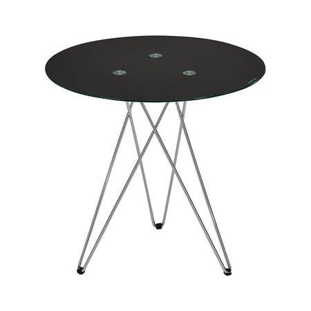 Madeira 20 3 Legged Chrome Metal Black Tempered Gl Top Modern Madeira 20 3 Legged Chrome Metal Black Tempered Gl Top Modern Round Side End Or Bedside Table