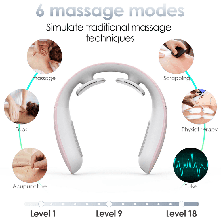 KaRQlife Intelligent Neck Massagers Portable Neck Massage with Heat,Impulse  Function,Support APP and Remote Control ,Use at Home, Outdoor, Office, Car