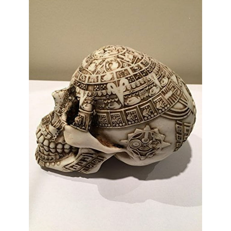Aztec Skull Engraved with Aztec Motif Collectible Desktop