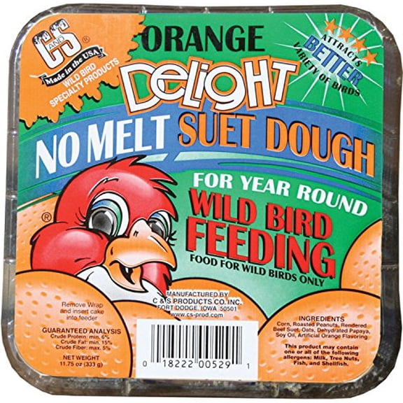 C & S Products Orange Delight No Melt Suet Dough Wild Bird Food - 11.75 oz