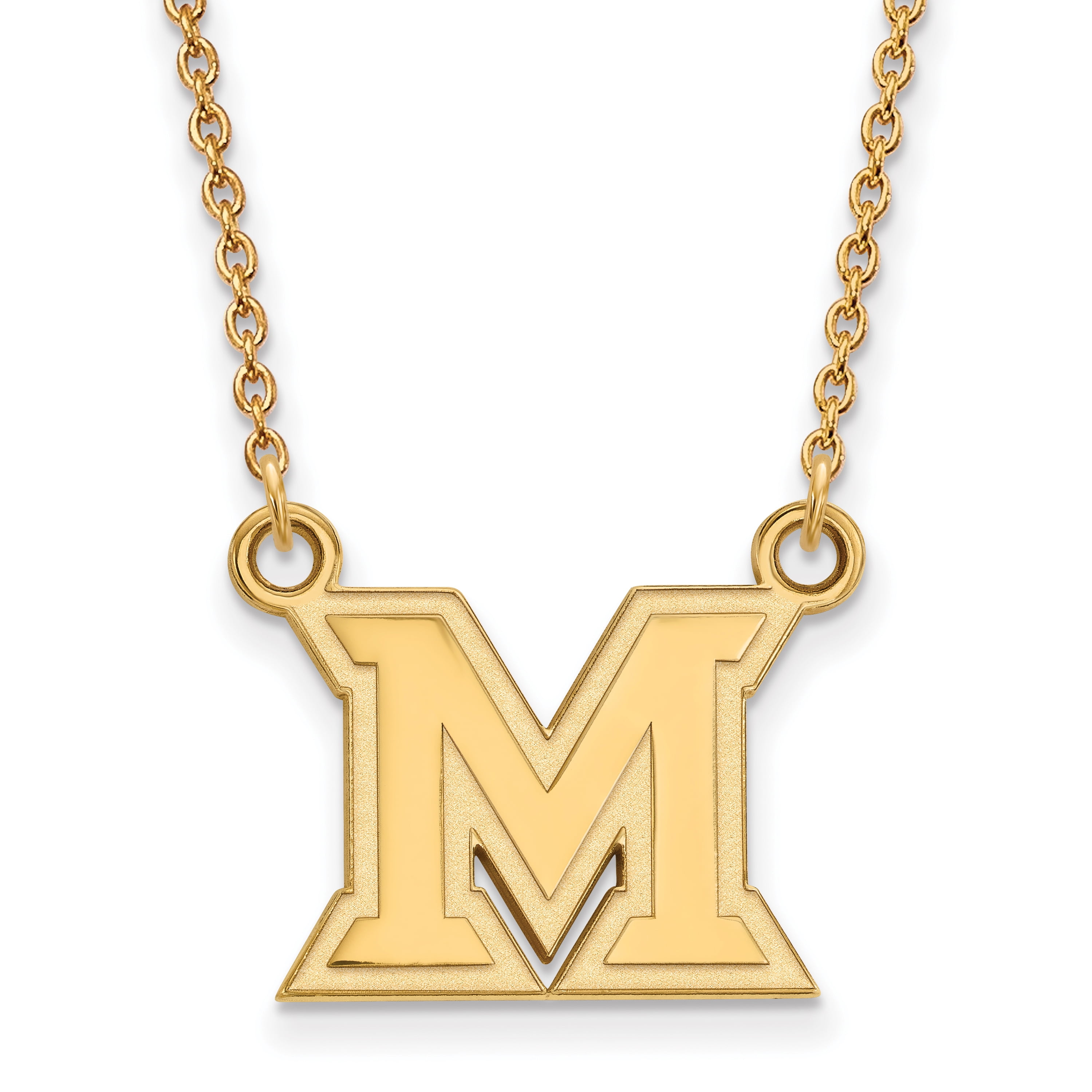 14k Yellow Gold-Filled Letter M Charm Pendant Necklace, 18