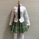 thumbnail image 4 of Ropa de colegiala de moda Conjunto de uniforme de estudiante para 1/6 12 "Figura Plaid verde Sunnimix Figura de acción ropa, 4 of 7