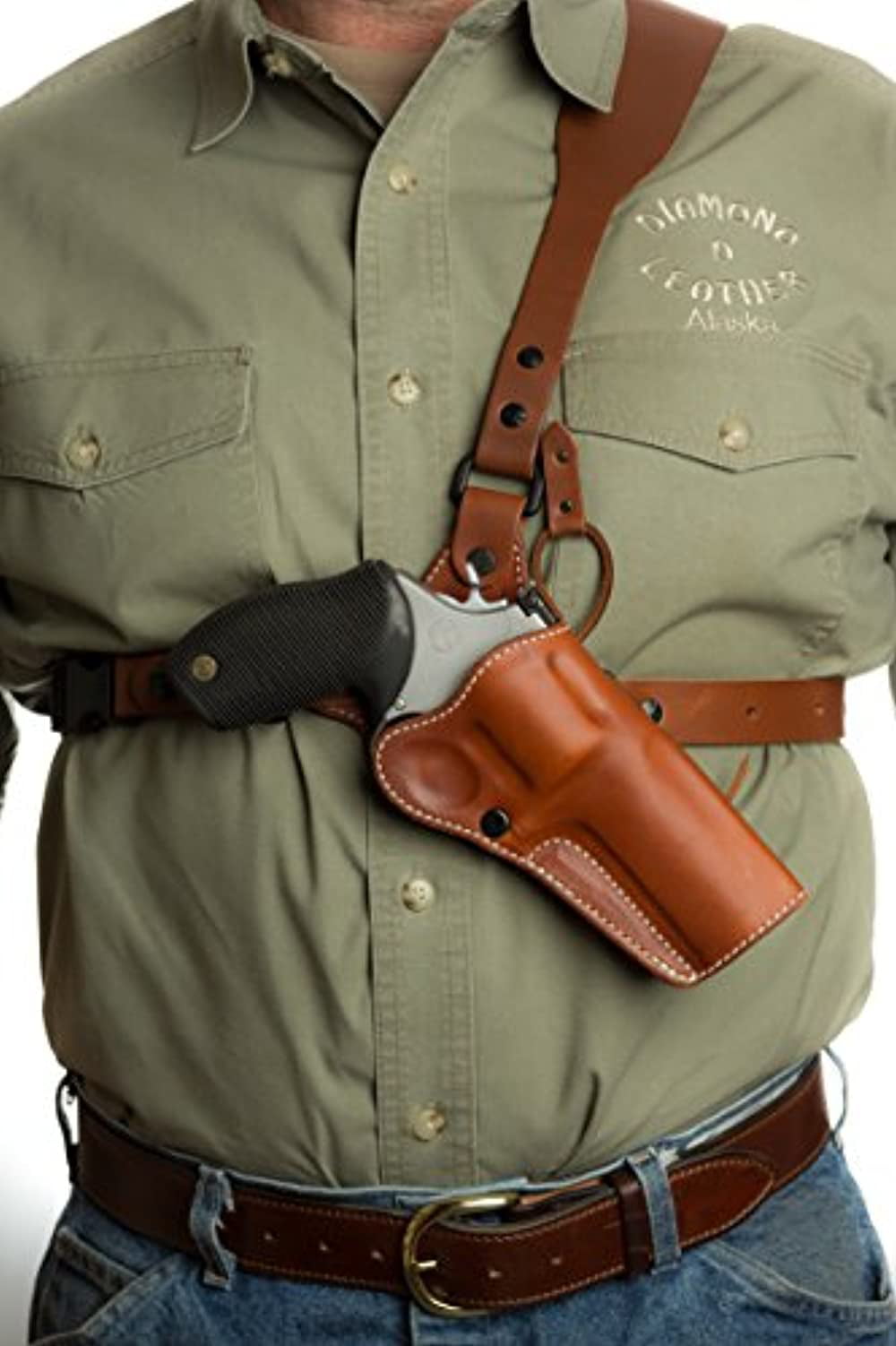 Guides Choice™ Leather Chest Holster, the ULTIMATE outdoor gun holster, Diamond D Custom Leather