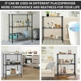 thumbnail image 5 of Dkelincs 3 Tier Shelf Storage Rack Steel Wire Shelving for Storage, Adjustable Utility Metal Shelves 450 lbs for Kitchen Garage Pantry Closet, Black, 5 of 7
