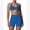 Blue, variant on Women's 2 Piece Yoga Sets with Seamless Sports Bra and High Waist Shorts for Workout & Gym S Purple