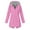 Pink, variant on UTTOASFAY Coat Women Casual Solid Jacket Outdoor Plus Size Hooded Windproof Loose Coat Yellow 6(M)