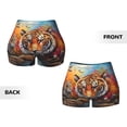 thumbnail image 3 of Sikiie Colorful Plant Tiger Print Workout Shorts Women Scrunch Butt Gym Shorts Seamless High Waist Tummy Control Yoga Biker Athletic Shorts, 3 of 5