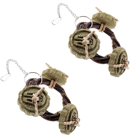 Natural Chewing Treats for Guinea Pigs and Rabbits 100% Edible Hanging Chew Toy for Healthy Teeth Fun Bunny and Chinchilla Chewing Accessory