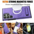 thumbnail image 4 of Dteck Magnetic Leather Case for Samsung Galaxy S24 Ultra,Shockproof TPU Bumper Compatible with Mag-safe Adjustable Kickstand Back Protective Cover for Galaxy S24 Ultra,Purple, 4 of 8