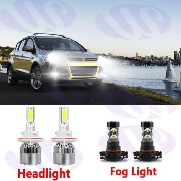 For Ford Escape 2008-2012 - 4PC 6000K Combo LED Headlight   Fog Light Bulbs Kit
