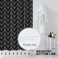 thumbnail image 5 of Extra Long Shower Curtain for Bathroom, Modern Black White Herringbone Geometric Striped Decor 84 Inches Long, Waterproof Fabric, Weighted Hem, with 12 Hooks 72 x 84, 5 of 6