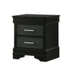 thumbnail image 4 of 3Pc Black Finish Full Size Panel Upholstered Button Tufted Headboard Bed Nightstand Set Wooden Bedroom Furniture, 4 of 4