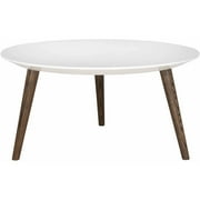 Safavieh Josiah Lacquer Accent Table, White and Dark Brown