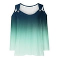 thumbnail image 5 of UAMVSH Cold Shoulder Blouses for Womens Elegant Eyelet V Neck 3/4 Sleeve Dressy Shirts Casual Gradient Cut out Tunic Tops(4X-Large,Green), 5 of 5