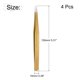 thumbnail image 2 of Precisión Recta Punta Pinza Inoxidable Acero Multifuncional Oro Marrón 4uds, 2 of 5