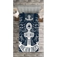 thumbnail image 3 of Ambesonne Anchor Quilted Bedspread Set 2 Pcs, Hand Drawn Hipster, Twin Size, Dark Blue White, 3 of 3