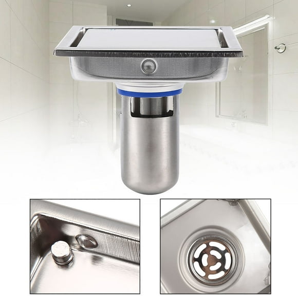 Tile Drain, 304 Stainless Steel 110 X 110mm Bathroom Shower Tile Insert Square Shower Floor Drain Strainer