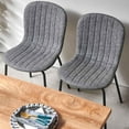 thumbnail image 3 of NORDICANA 47 in Rectangular Dining Room Table Set with Upholstered Faux Leather Dining Chairs for 4 Person, 5-Piece Dark Gery PU Side Table and Chairs Set, 3 of 9