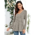 thumbnail image 5 of Casual Tunic Blouses for women, CRAYNER Casual Loose Fit V-Neck T Shirt with Pocket Long Sleeve Fall Winter Tops, M, 5 of 9