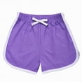 thumbnail image 4 of NIEWTR Girls' Slim Fit Athletic Shorts Adjustment Drawstring Running Shorts Quick Dry Soft Bottom(Purple,7-8 Years), 4 of 5