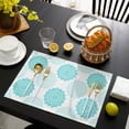 thumbnail image 5 of 2024 Placemat Mandala Pattern Aqua Table Mats for Dining Table Kitchen Table Coaster Accessories Modern Home r car coaster, 5 of 7