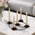 thumbnail image 2 of Anillo de corona de Adviento, candelabro de mesa de metal europeo, portavelas de Adviento de metal Negro, 2 of 8