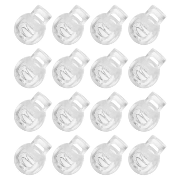Uxcell 50Pcs 8mm Plastic Cord Locks Single Hole Spring Toggle Stopper, Clear