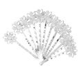 thumbnail image 2 of 12 Piezas Flores Pinzas para el cabello de filigrana Alfileres para el cabello Barrette Configuración de resultados en Blanco plateado BLESIY Pinzas para el cabello de filigrana de flores, 2 of 8