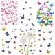 thumbnail image 1 of 4 pegatinas de pared con diseño de diente de león y mariposas, decoración floral, despegables y adhesivas, impermeables para el hogar., 1 of 9