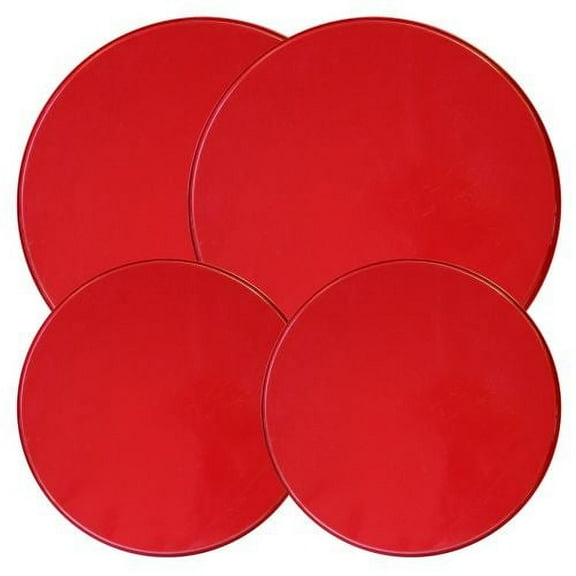 Round Electric Stovetop Burner Cover Set of 4, Red