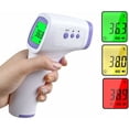 thumbnail image 1 of Non-contact infrared forehead thermometer for adults children baby with lcd display color indicators sound option 32 memories, 1 of 3
