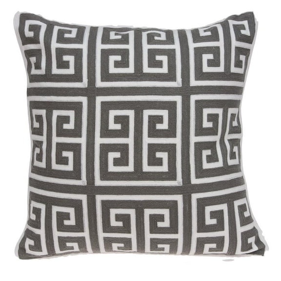 Parkland Collection Adora Gray And White Throw Pillow