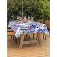 thumbnail image 3 of Outdoor Tablecloth with Umbrella Hole for Patio/Picnic/Party/Camping, Purple Onion Flowers Waterproof Table Cloth Rectangle Table Cover Washable, Spring Floral Dandelion Botanical (60"x 102"), 3 of 8