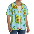 thumbnail image 4 of KLL Cartoon Avocado Print Men's Shirt Short Sleeve Button Down Summer Cuba Beach Shirts- 4X-Large, 4 of 7