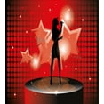 thumbnail image 3 of Popstar Party Duvet Cover Set, Young Singer Woman on Stage Performing with Star Dotted Backdrop, Decorative 3 Piece Bedding Set with 2 Pillow Shams, Queen Size, Red Coral Black, by Ambesonne, 3 of 3