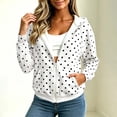 thumbnail image 6 of IUYRTFE Women's Polka Dot Zip Up Hoodie with Pockets Drawstring Long Sleeve Casual Jacket, 6 of 9