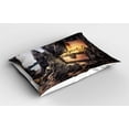 thumbnail image 2 of Ambesonne Fantasy Pillow Sham 2 Pack, Treasure Chest in Cave, 30"x20", Charcoal Grey Amber, 2 of 3