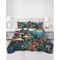 thumbnail image 3 of Mushroom Full Size Down Alternative Comforter, Lightweight Comforter Quilt Bedding Set with Pillow Shams Dream Forest Botanical Floral Plant All Seasons Bed Comforter Duvet Insert 78"x90", 3 of 7