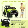 thumbnail image 3 of Geetinfly 24V 4WD 2 Seater Ride On Car for Big Kids with Remote Control, Adjustable Footwell, Electric Vehicle, 3 Speeds, LED Lights, Bluetooth - Green, 3 of 9