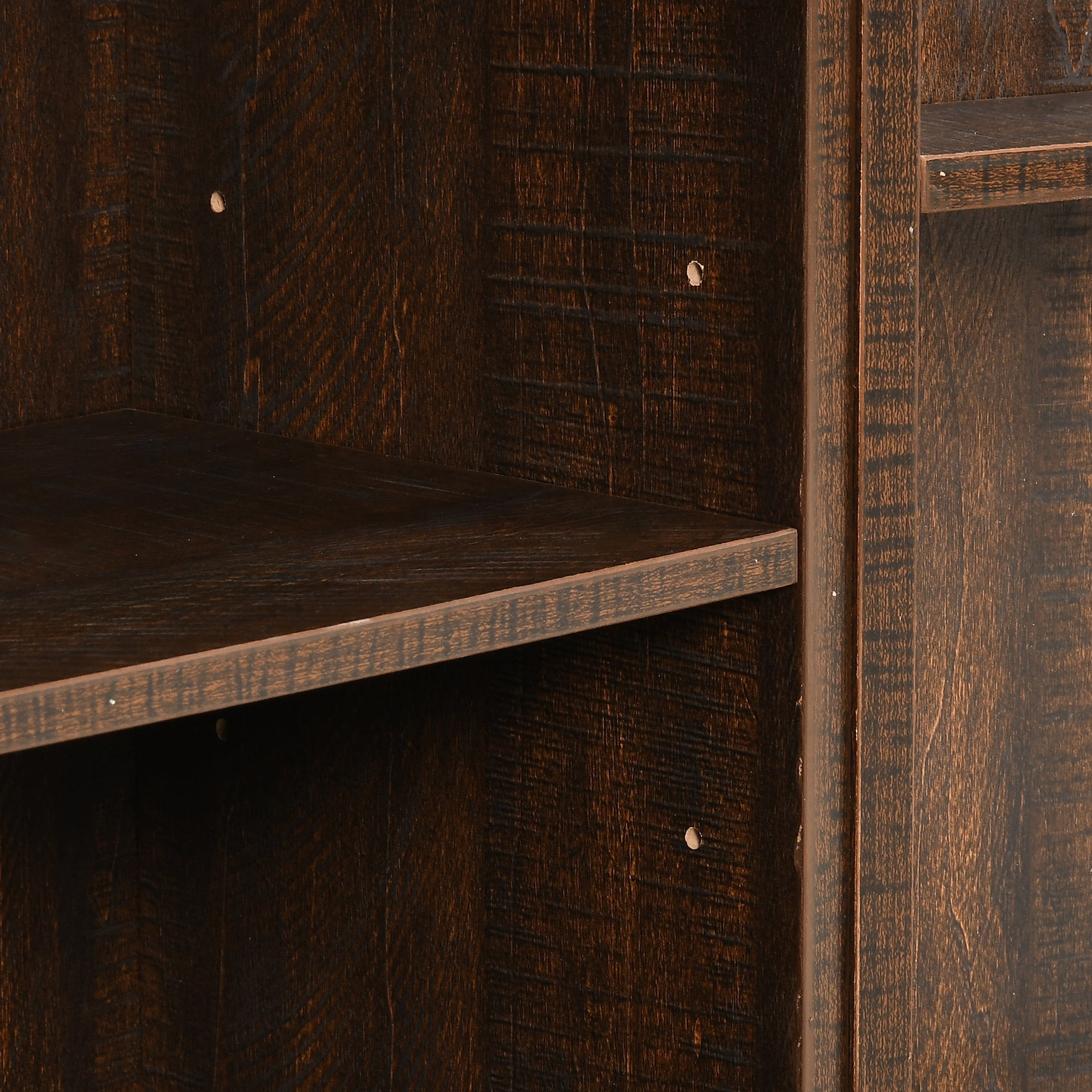Uforic Kitchen Storage Buffet Cabinet for 10-gal Trash Bin, Tilt Out Trash Cabinet with Drawers & Shelves, Brown