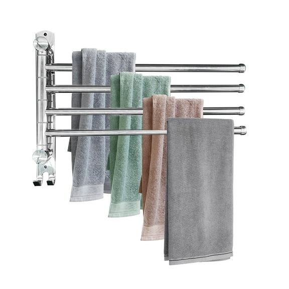 Kabuer 4-Bar Towel Rack, Rust Resistant Rotating Towel Holder for Bathroom, Kitchen