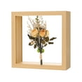 thumbnail image 1 of Marco de Flores Secas de 1 Paquete, 6 x 6 Pulgadas Marco Flotante de Madera Acrílica Doble para Fotos de Flores Secas [Color Madera], 1 of 7