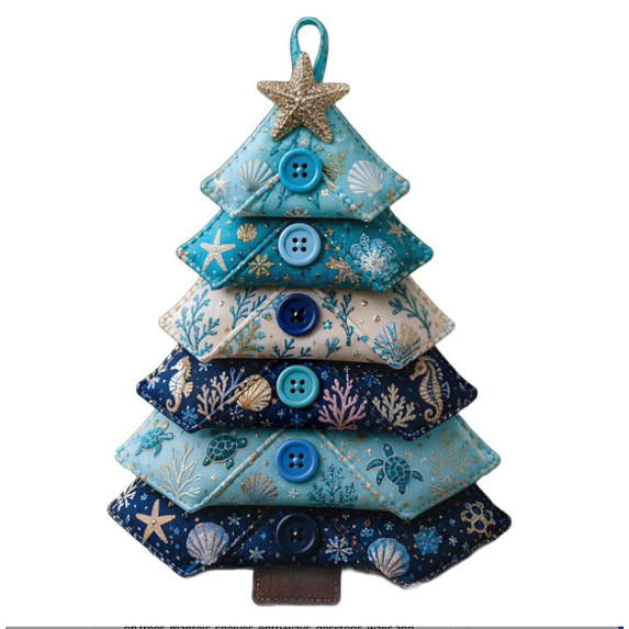 Layered Fabric Tree Ornament DIY Sewing Kit | Handmade 3D Quilted Tree Craft for Halloween Christmas Ocean Animal Flower Music Decor, DIY Seasonal Sewing Project for Home Decoration