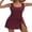 Wine Red, variant on Asoul Scalloped Ribbed One-Piece Tummy Control Swimsuits for Women Wrap Tie Swim Dress Modest Bathing Suits with Skirts