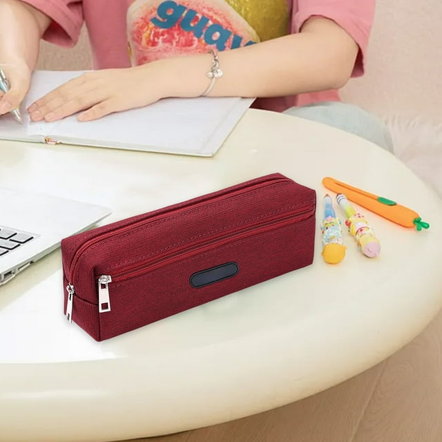 PALIFEUR Pencil Case Cute Cylindrical Pencil Case Elementary School Student Stationery Bag Large Capacity Zipper Pencil Case Stationery Storage Bag Pencil Pouch