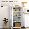 thumbnail image 3 of 2-door Pantry Cupboard, White, Adjustable Shelves For Sufficient Storage Space Freestanding Unit, 2 Doors With Solution, 3 of 5