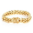 thumbnail image 3 of Men 14K Yellow Gold Bracelet 16mm Miami Cuban Link Charm Bracelet For Men, 3 of 8