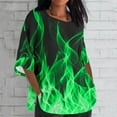 thumbnail image 2 of Birdeem Blouses pour Femmes Mode Décontractée Manches 3/4 Imprimé Coton Ample, 2 of 12