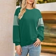 thumbnail image 2 of HAiming Womens Casual Oversized Sweatshirt Long Sleeve Crew Neck Color Block Pullover Tops Side Slit Trendy Clothes, 2 of 6