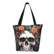 thumbnail image 1 of Balery Flower Horn Skull Bolsa de Hombro con Diseño, Bolsa Grande y Duradera, Bolsa Versátil para Compras, 1 of 6